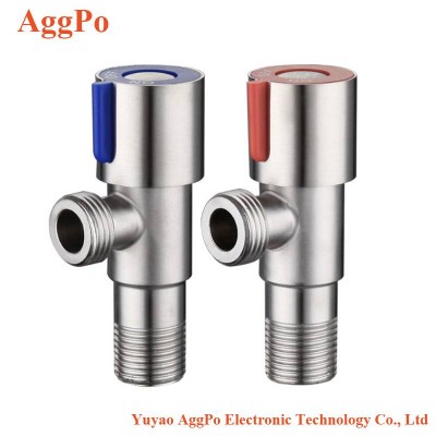 Manufacturer Wholesale 304 Stainless Steel Angle Valve Heating Switch Thickened Red And Blue Sign Bathroom Angle Valve