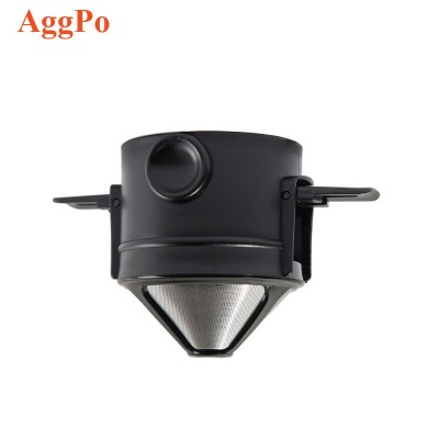 Stainless Steel Reusable Coffee Filter Eco-friendly Portable Hand Punching Ear Filter Coffee Funnel Baskets